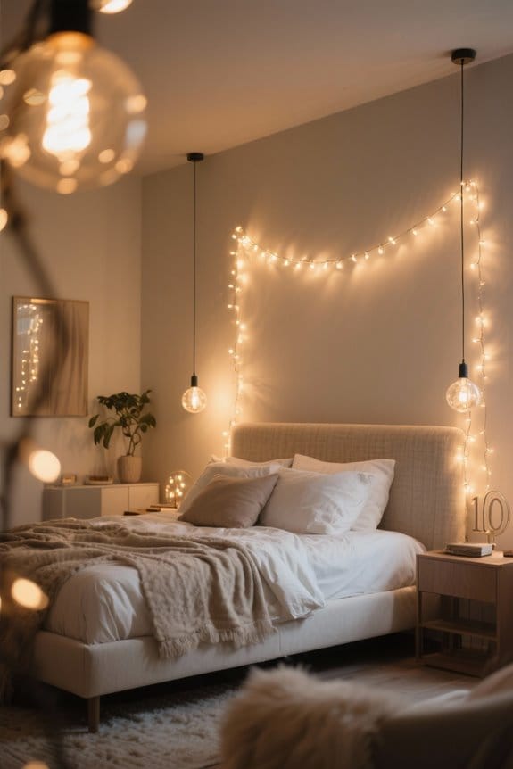 bedroom decor string lights