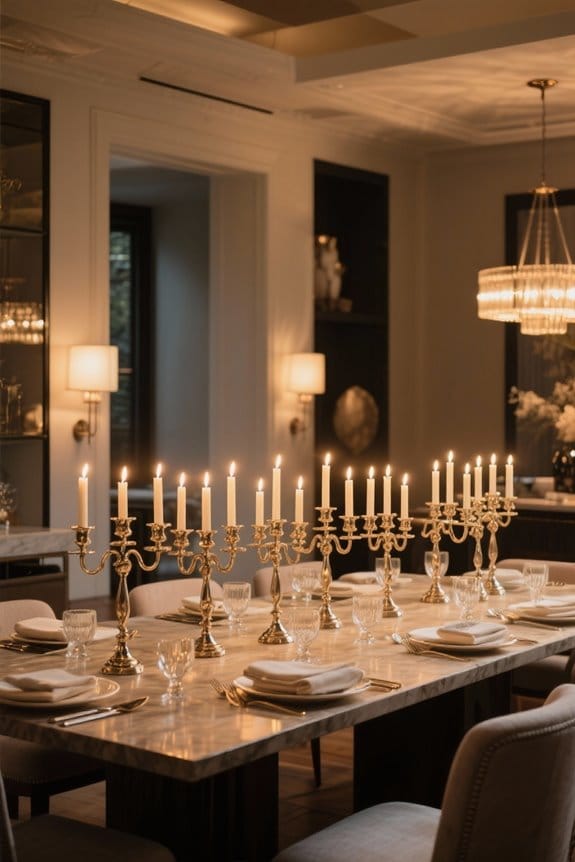 candelabra dining table decor