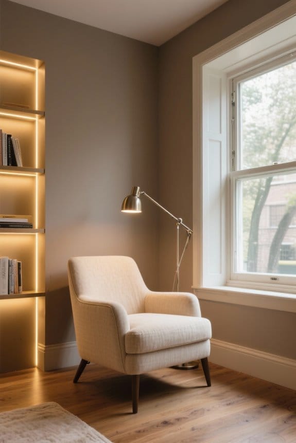 cozy well lit reading nook