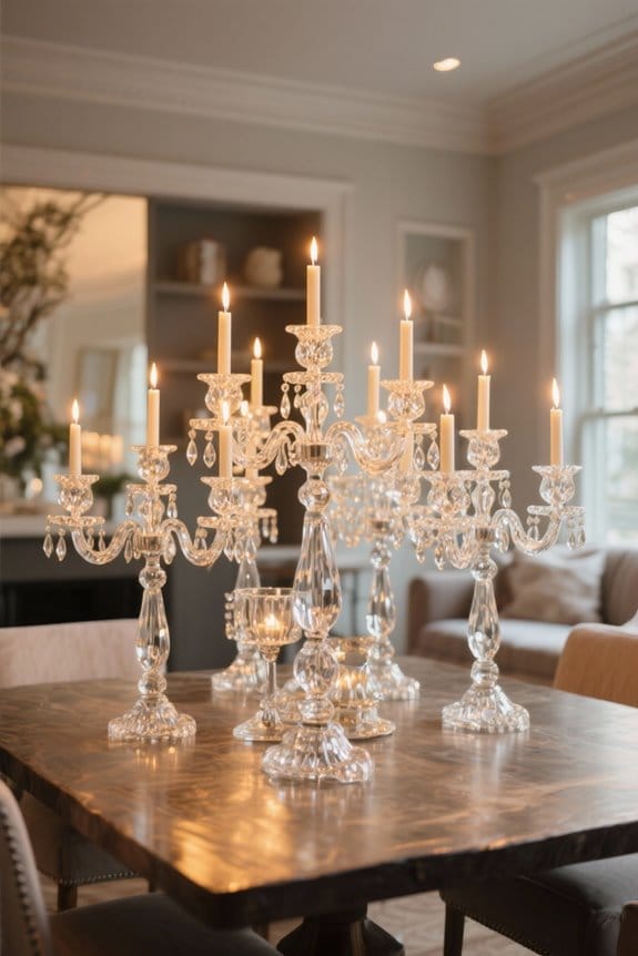 elegant crystal candelabra centerpieces