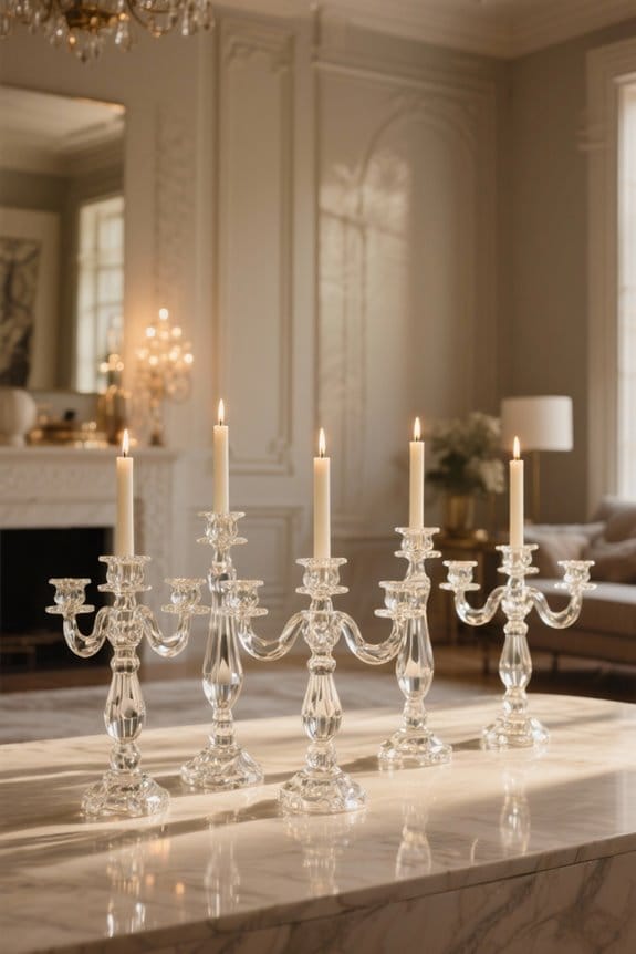 elegant crystal candle holders