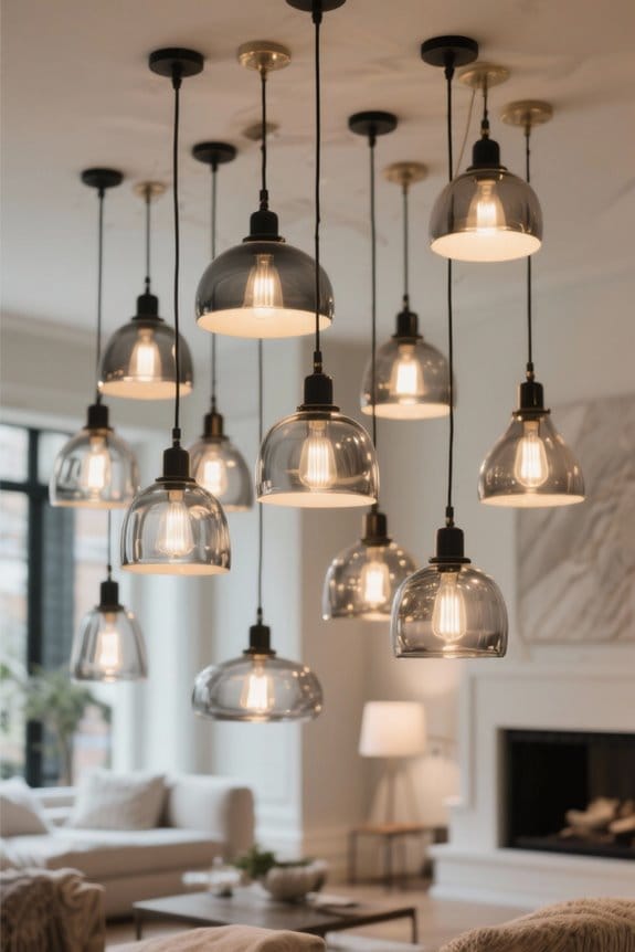 elegant smoked glass lighting