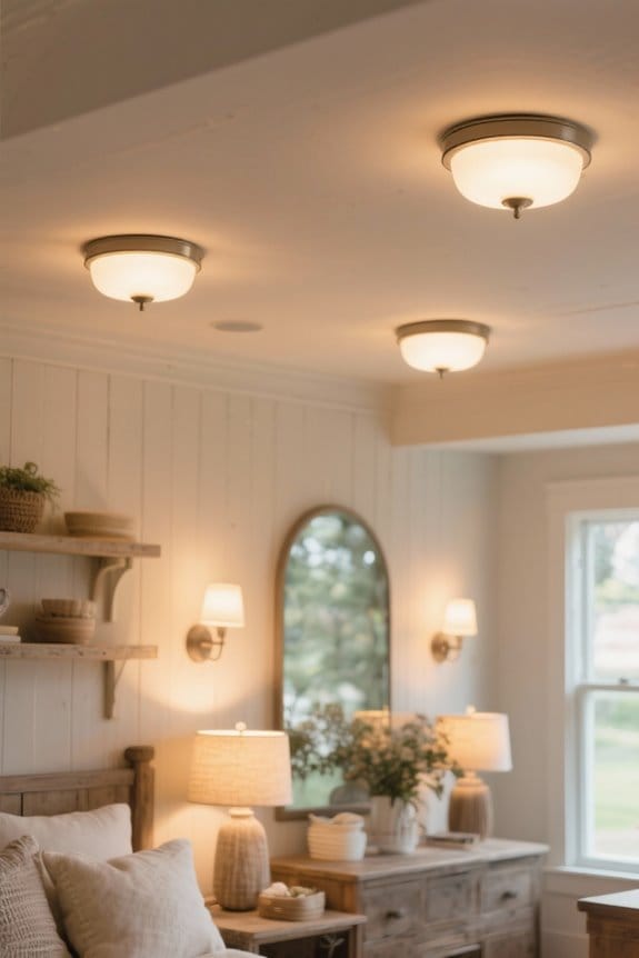 farmhouse flush mount lighting