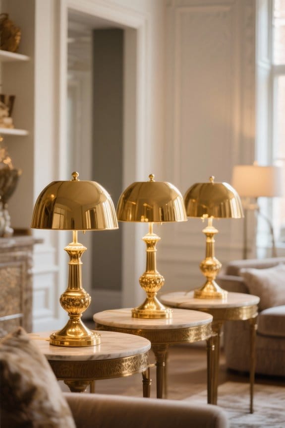 gold finish table lamps
