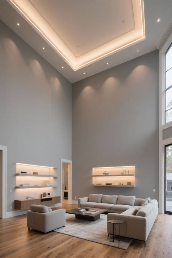 indirect lighting enhances tall spaces