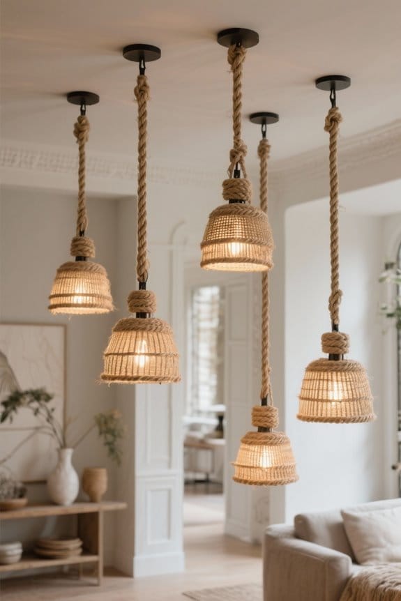 jute rope pendant lights