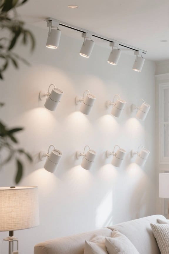 modern white track lighting