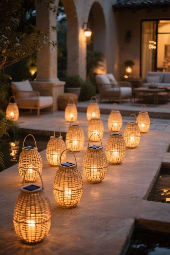 rattan solar lanterns outdoor