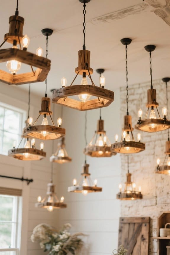 rustic wood chandelier selection