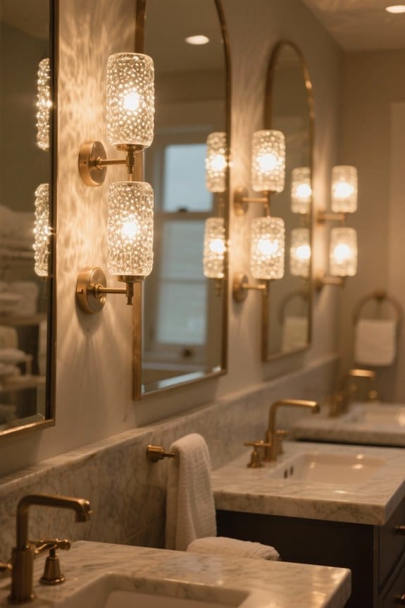 seeded glass vanity lights