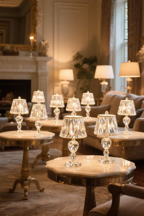 sparkling crystal base lamps