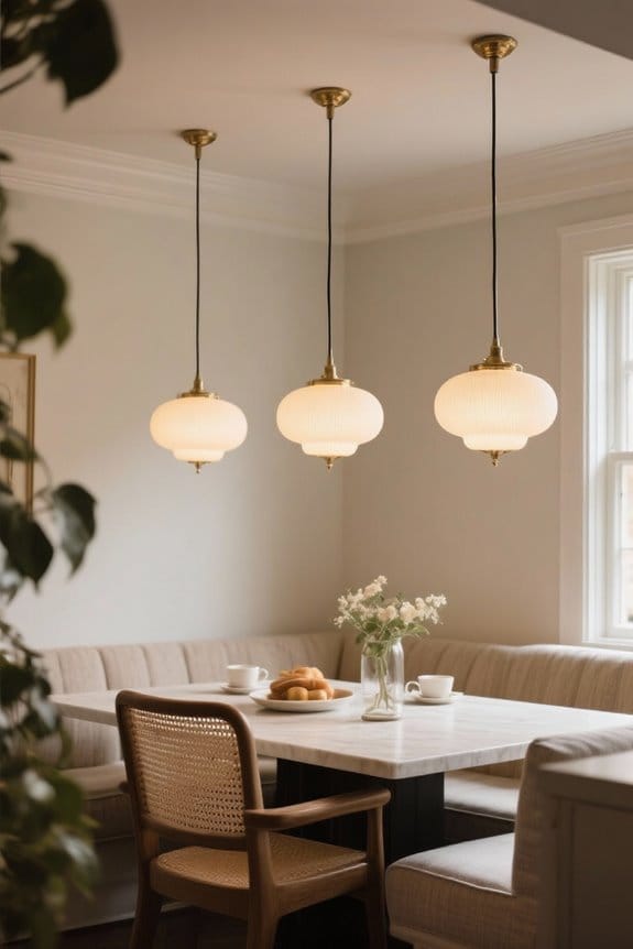 stylish breakfast nook lighting