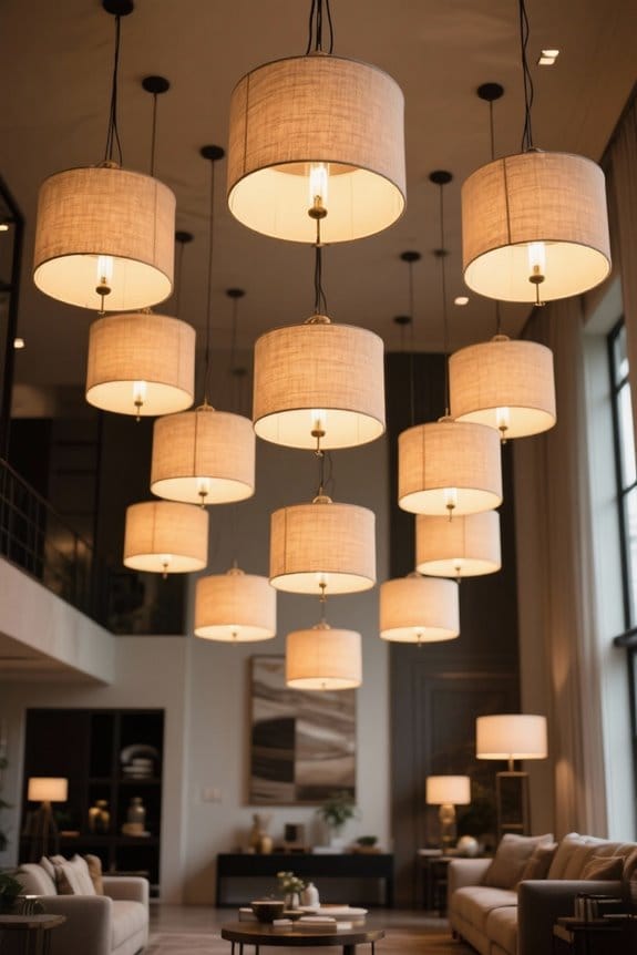 stylish drum shade chandeliers