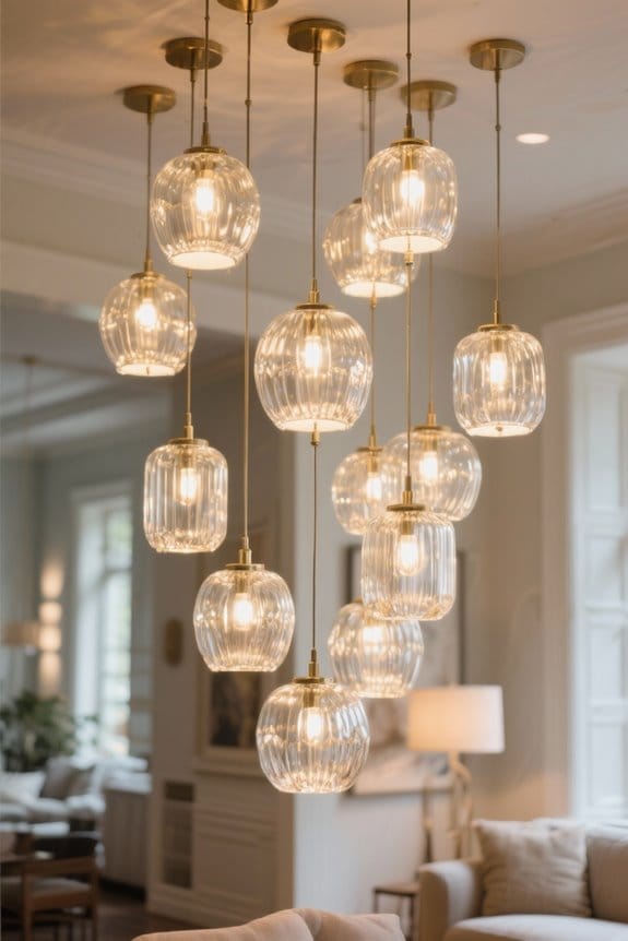 stylish glass drum lighting