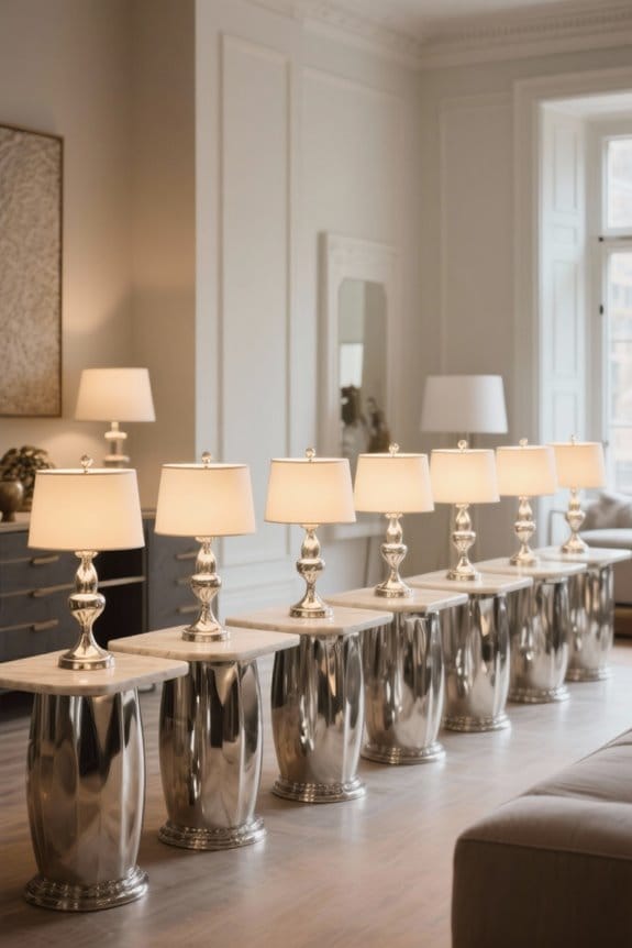 stylish silver base lamps