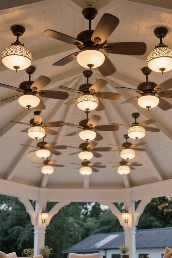 top gazebo fan lights