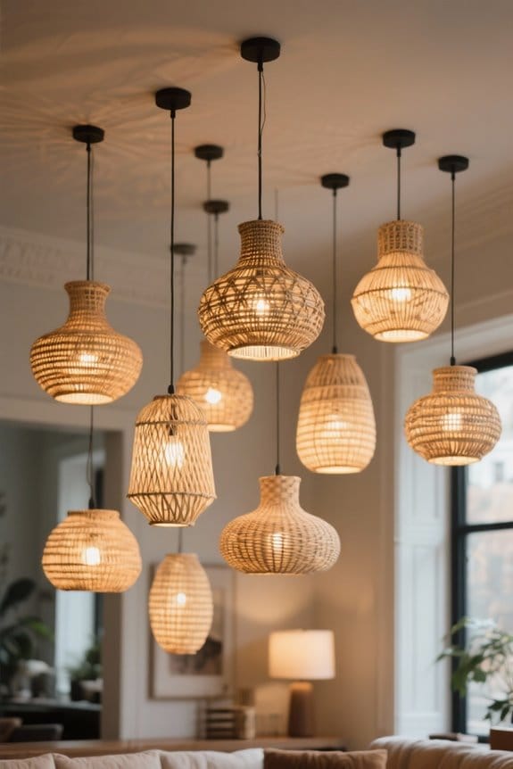 woven pendant lights selection